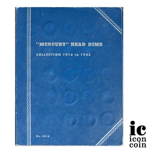 59 Coins - Mercury Dime Collection in Whitman Book #9014 - 4.2 ounces of silver! - Picture 1 of 4