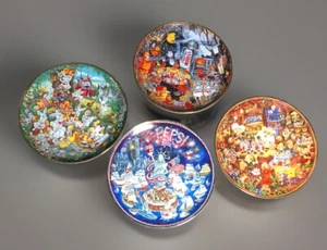 Vier Bill Bell Holiday Pepsi Teller Franklin Mint 1995 - Bild 1 von 12