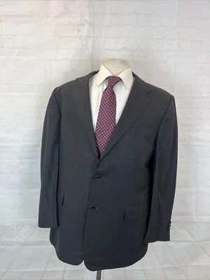 Blazer de lana lisa gris oscuro LORO PIANA SUPER 120 Hickey Freeman para hombre 44R $2,195 Foto 1 de 4