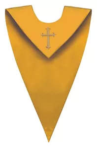 Estola de coro dorada con cuello en V - Imagen 1 de 2