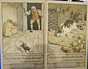 Katze & Ratte Kinderzimmer Reim Postkarten Randolph Caldecott ac - Bild 1 von 4