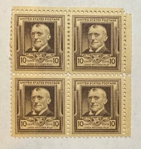 Block of 4 stamps - Scott 868 - 10 cent - James W. Riley - 1940 - MNH - Picture 1 of 1
