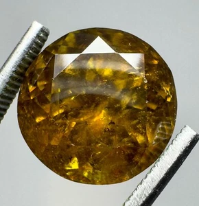 Titanite Sphene With Fire Inclusions Round Cut Loose Gemstone @PAK. 4.9 Carat - Picture 1 of 20