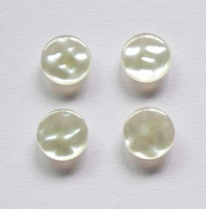 4 Off-White Pearly Shank Buttons Vintage Jacket Crafts 11/16" 17mm - Picture 1 of 4