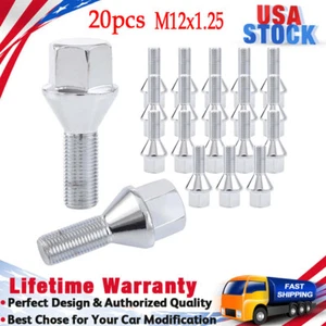 Set of 20 Chrome Lug Bolt for Chrysler 200 Jeep Compass Cherokee Dodge Dart NEW - Picture 1 of 11
