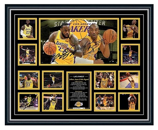 LEBRON JAMES & KOBE BRYANT LA LAKERS SIGNED LIMITED EDITION FRAMED MEMORABILIA - image 1 of 4
