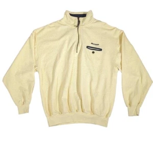 Vintage Microsoft Sweater Pullover Ash City Large 1/4 Zip Yellow Computers - Picture 1 of 11