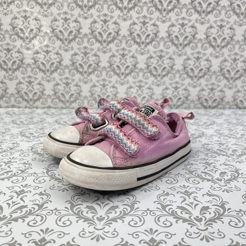 Converse All Star Chuck Taylor rosa vacanze orientali scarpe casual bambini taglia 8 basse