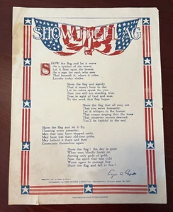 Show the Flag ~ Supplement to The North American ~ April 29 1917 ~ Edger A Guest - Picture 1 of 12