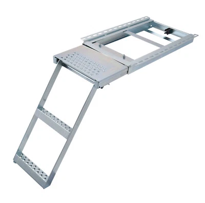 Aufstiegsleiter LKW  Ausziehleiter feuerverzinkt  2-stufig mit Plattform - Bild 1 von 4