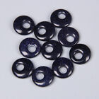 Wholesale 50Pcs Blue Sand Stone Gogo Donut Charms Pendants Beads 18Mm Jewelry