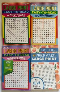 Mixed Lot (4) Kappa LARGE PRINT Easy-To-Read Word-Finds Puzzle Books 2021/2033 - Picture 1 of 1