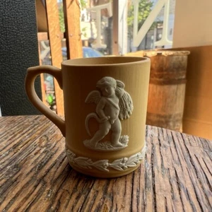 Vintage Wedgwood Jasperware Yellow Miniature Tankard Mug England Rare Porcelain - Picture 1 of 8