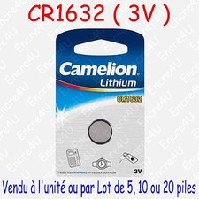 Camelion CR1632 3V Pile Bouton Lithium - Pack de 5