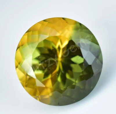 Natürlich Zweifarbig ( Gelb & Grün) Turmalin 8.35 CT Rund Zertifiziert - Bild 1 von 4