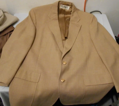 CHAQUETA ESMOQUIN PECHO 49" JOHN WEITZ BY PALM BEACH BEIGE TOSTADO 2 BOTONES BODA GRADUACIÓN Foto 1 de 4