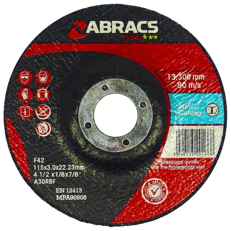Abracs Proflex Metal Cutting Disc DPC 115mm x 3mm x 22mm EN12413 O.S.A PF11530DM