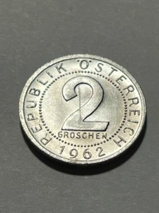 1962 Austria 2 Groschen Unc #1430 - Picture 1 of 4