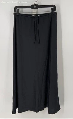 NUEVO CON ETIQUETAS Maxi Falda Para Mujer Abercrombie & Fitch Negra Calce Regular Frente Plano Talla S Foto 1 de 4