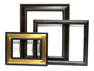 Assorted Wood Picture Frames Black Set 3 - Picture 1 of 7