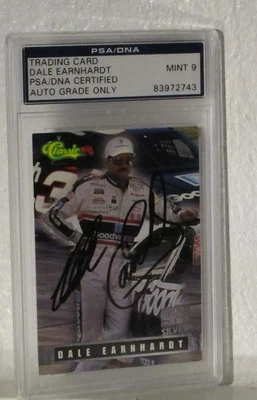 1995 CLASSIC DALE EARNHARDT SR AUTOGRAPHED Card#1 MINT 9 PSA/DNA AUTO GRADE ONLY - Image 1 of 4