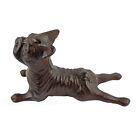 French Bulldog Figurine Frenchie Dog Doorstop Wedge Rustic Brown Cast Iron