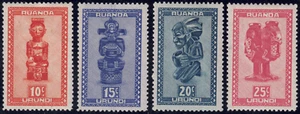 1948-50 Ruanda-Urundi SC# 90-93 - Carved Figures and Masks - 4 Different - M-H - Picture 1 of 2