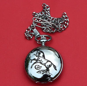 COLT Firearms Nickel Mechanical Movement Pocket Watch - Picture 1 of 4