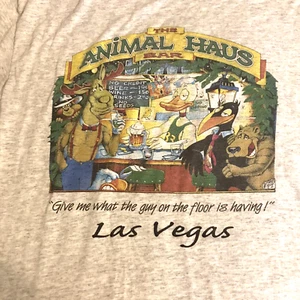 Camiseta De Colección: "The Animal Haus Bar" Las Vegas EPI 1988 Gris Para Hombre L Puntada Única - Imagen 1 de 7