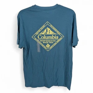 Columbia Men's Diamond Logo Graphic Print T-Shirt Vivid Blue Medium - Picture 1 of 4