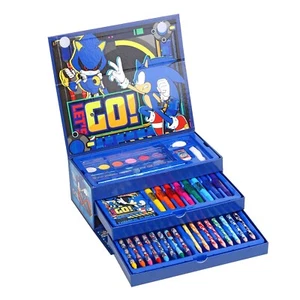 Sonic The Hedgehog Coloring Tool Box Art Craft Set 52tlg Koffer Schreibwaren Blau - Bild 1 von 5