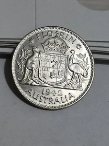Australian 1942 FLORIN CH UNC - Picture 1 of 6
