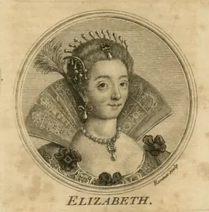 Antique Print-PORTRAIT-ELIZABETH-QUEEN-ENGLAND-Ravenet-1757-1758 - Picture 1 of 2