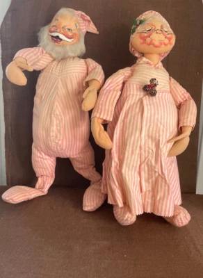 Vintage Annalee MR MRS Bed Time Clause Mobilitte 1971 Antique 10"WX29"H 12"WX29" - Image 1 of 4