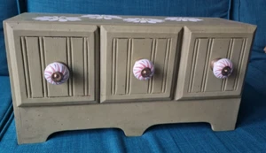 Handmade Vintage Solid Pine Miniature Wooden Chest Of 3 Drawers 46x24x16cm - Picture 1 of 8