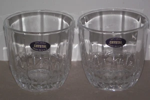 New 2pc set clear 24% lead crystal glass made in USA cocktail rocks highball ~C - Picture 1 of 4