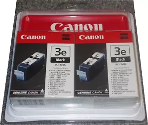 CANON PRINTER INK GENUINE 3e BLACK BCI-3eBK 2 CARTRIDGES VALUE Pack NEW - Picture 1 of 1