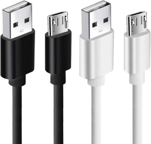 Micro-USB Fast Charging & Sync Cable 1m White or Black For Android Galaxy Tab - Picture 1 of 7
