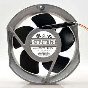 1 PCS  Sanyo Fan 109E5724K504 DC24V 1.3A 17251 17cm  3 Wire fan Aluminum frame - Picture 1 of 3