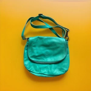 Vera Pelle Italian Leather Teal Green Crossbody Purse - Picture 1 of 9