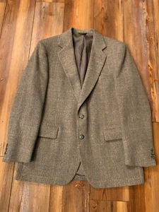 Strathmore Men’s Blazer Camel Hair Gray Plaid 42R Jacket Suit Coat - Picture 1 of 15