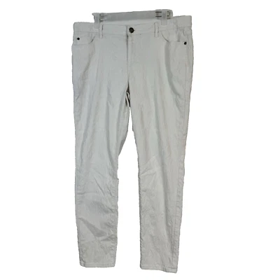 Pantalones de mezclilla para mujer Simply Vera Wang blancos texturizados elásticos de pierna recta talla 14 Foto 1 de 4