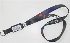 KEY CHAIN SUZUKI HAYABUSA BLACK GRAPHIC 14" KEY LANYARD KEY HOLDER MOTORCYCLE - Picture 1 of 2