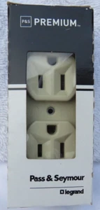 Pass & Seymour Duplex Steckdose, Erdung, elfenbein, 120 V, 15 Ampere, # CR15-ICC12 NEU - Bild 1 von 7