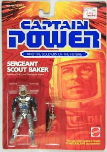 Mattel 1987 Captain Power originale d'epoca Sergente Scout Baker MOSC raro - Foto 1 di 2