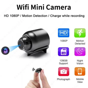 1080P Mini IP Camera WiFi HD Hid-den Night Vision Camcorder Home Security Cam UK - Picture 1 of 15