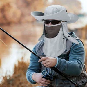 Cappello Sole Tesa Larga Protezione UV Secchiello Berretto per Escursionismo Campeggio Pesca Safari Uomo - Foto 1 di 17