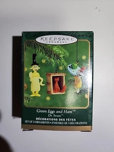 Hallmark Keepsake Ornament Green Eggs and Ham Dr. Seuss 2000 Mini Set of 3 - Picture 1 of 3