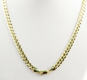 Collar de cadena cubana plana de 4,80 mm 18" 14,50 gm 14 k de oro amarillo macizo para hombre y mujer - Imagen 1 de 3