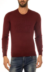 Pull Tricot Armani Jeans Sweater Homme Bordeaux 6X6MC76M06Z 1492 TL L FAIREOFFRE - Imagen 1 de 8